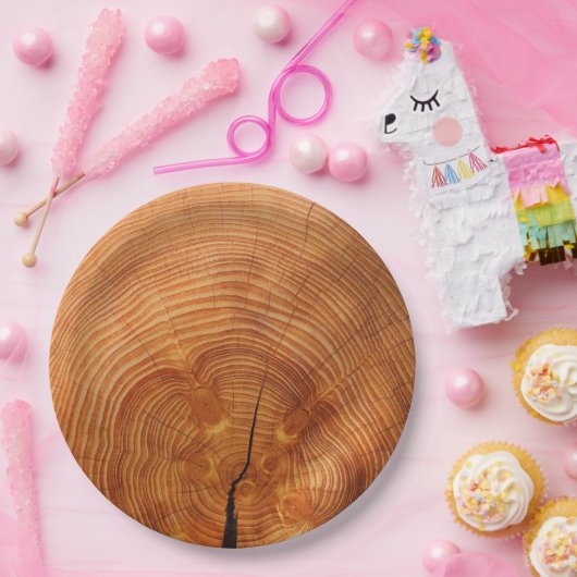 Rustikales Imitat-hölzernes Pappteller (Party)