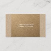 rustikales Imitat-kraft auf echter Kraft Visitenkarte (Rückseite)