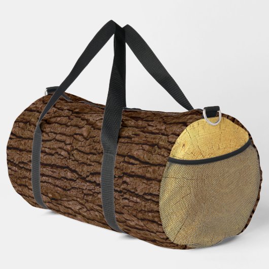Rustikales Imitat Stück Holzkörnchen Duffle Bag (Rechte Ecke)