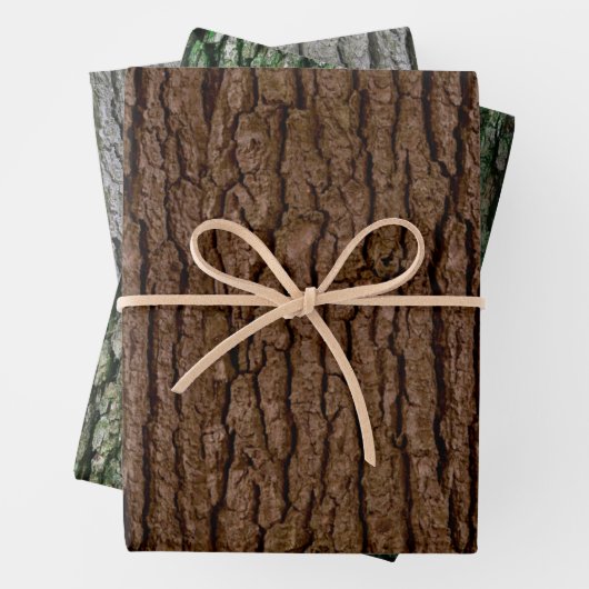 Rustikales Imitat Stück Holzkörnchen Geschenkpapier Set (Beispiel)