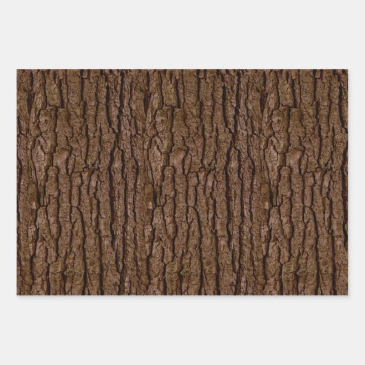 Rustikales Imitat Stück Holzkörnchen Geschenkpapier Set (Vorderseite)