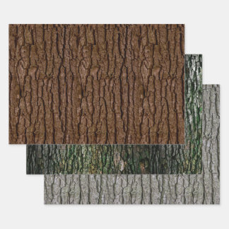 Rustikales Imitat Stück Holzkörnchen Geschenkpapier Set
