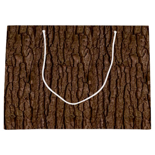 Rustikales Imitat Stück Holzkörnchen Große Geschenktüte (Vorderseite)