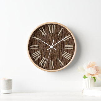 Rustikales Imitat Stück Holzkörnchen Uhr