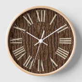 Rustikales Imitat Stück Holzkörnchen Uhr (Vorderseite)