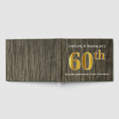 Rustikales, Imitats Gold 60. Hochzeitsjubiläum Par Gästebuch (Voll)