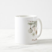 Rustikales Immergrün-Baumschmuck Weihnachtsbaum We Kaffeetasse (VorderseiteRechts)