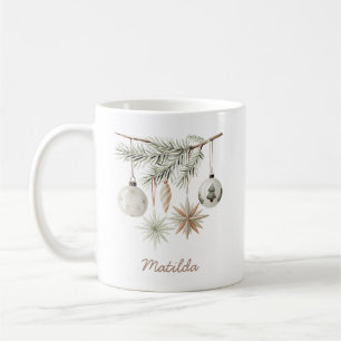 Rustikales Immergrün-Baumschmuck Weihnachtsbaum We Kaffeetasse