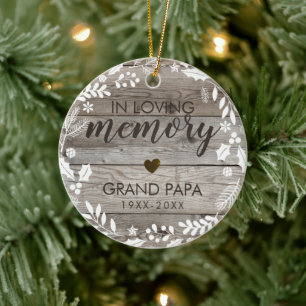 Rustikales In Loving Memory Gedenkfoto Keramik Ornament