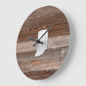 Rustikales Indiana auf braunen Brettern Große Wanduhr (Winkel)