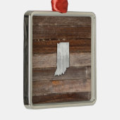 Rustikales Indiana auf braunen Brettern Ornament Aus Metall (Rechts)