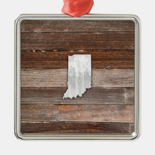 Rustikales Indiana auf braunen Brettern Ornament Aus Metall (Vorne)