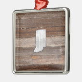 Rustikales Indiana auf braunen Brettern Ornament Aus Metall (Links)