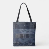 Rustikales Indigo-Denim-Patchworkmuster Tasche (Rückseite)