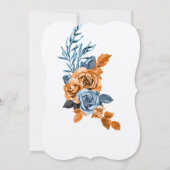 Rustikales Indigorust Floral Watercolor Boho Hochz Einladung (Rückseite)