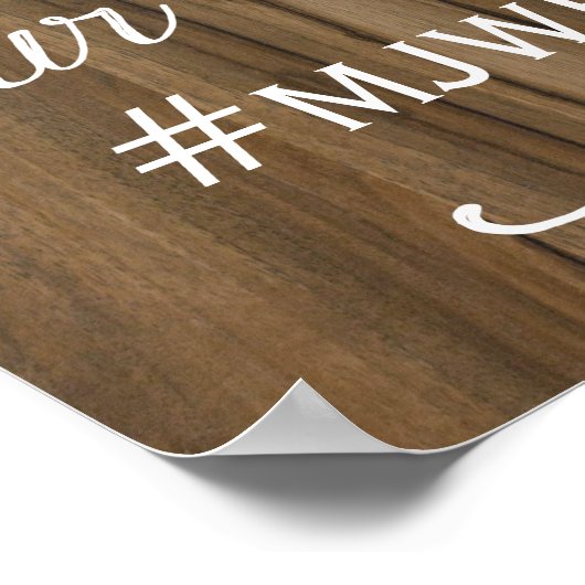 Rustikales Instagram Hashtag Zeichen | Hochzeitsde Poster (Ecke)