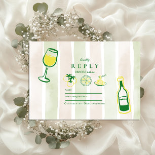 Rustikales italienisches Essen Hochzeit Wasserfarb RSVP Karte