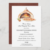 Rustikales italienisches Pizza Party Probe Dinner Einladung (Vorne/Hinten)