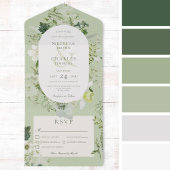Rustikales Ivy Ferns & Greenery Sage Green Dinner All In One Einladung