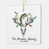 Rustikales Jagdfischen von Hirschantlern Keramikornament (Links)