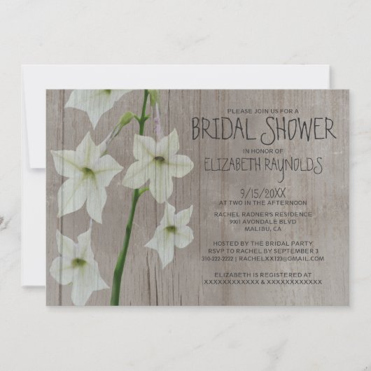 Rustikales Jasmine Bridal Einladungen (Vorderseite)