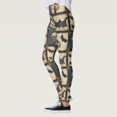 Rustikales Jeans-Halloween-Patchwork-Muster Leggings (Links)