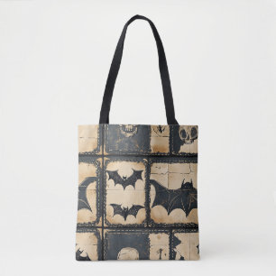 Rustikales Jeans-Halloween-Patchwork-Muster Tasche