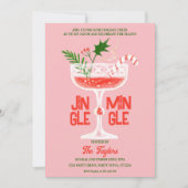 Rustikales Jingle und Mingle Christmas Cocktail Pa Einladung (Vorderseite)