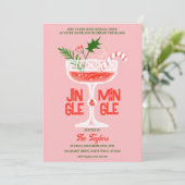 Rustikales Jingle und Mingle Christmas Cocktail Pa Einladung (Stehend Vorderseite)
