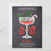 Rustikales Jingle und Mingle Christmas Cocktail Pa Einladung (Vorderseite)