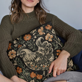 Rustikales Jugendstil-Bauernhaus Hühnerflora Akzen Kissen