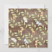 Rustikales Jungle Animals Baby Dusche Einladung (Rückseite)