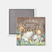 Rustikales Jungle Animals Baby Dusche Gefallen Mag Magnet (Vorderseite/Rückseite)