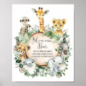 Rustikales Jungle Safari Tiere Momosa Bar Drink Ze Poster (Vorne)