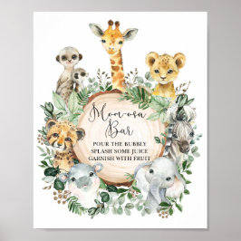 Rustikales Jungle Safari Tiere Momosa Bar Drink Ze Poster