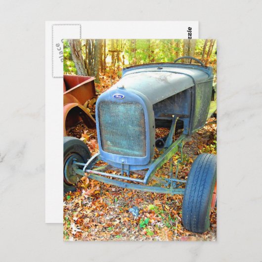 Rustikales Junkyard-Frisierte Auto Postkarte (Vorne/Hinten)