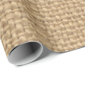 Rustikales Jute-Muster Hintergrund Geschenkpapier (Rolleneckpunkt)
