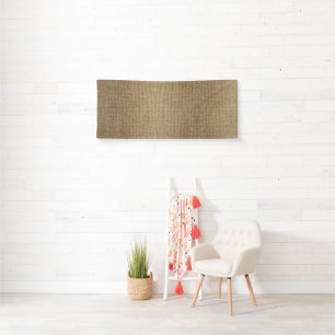 Rustikales Jute Natur Muster Banner – Farmhaus