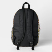 Rustikales Kaffebohnen- und Blattmuster-Rucksack - Bedruckter Rucksack (Rückseite)
