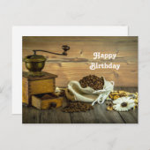 Rustikales Kaffee-Grinder-Foto Geburtstag Postkarte (Vorne/Hinten)