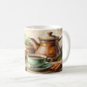 Rustikales Kaffeedesign - Vintage-Kaffeekanne Bohn Kaffeetasse (VorderseiteRechts)
