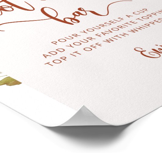 Rustikales Kakao-Bar Poster (Ecke)