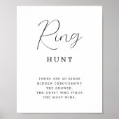 Rustikales Kalligrafie Ring Hunt Brautparty Game Poster (Vorne)