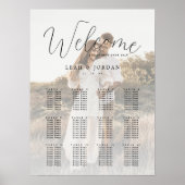 Rustikales kalligrafisches Foto Hochzeitskarte Poster (Vorne)