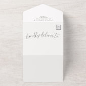 Rustikales kalligrafisches Foto Hochzeitsstichtag All In One Einladung (Außenbereich)