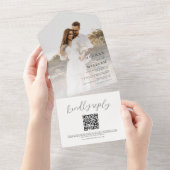 Rustikales kalligrafisches Foto Hochzeitsstichtag All In One Einladung (Abreißen)