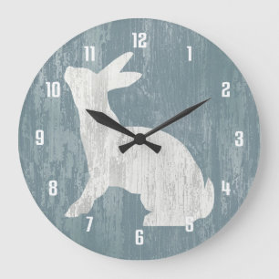 Rustikales Kaninchen Große Wanduhr