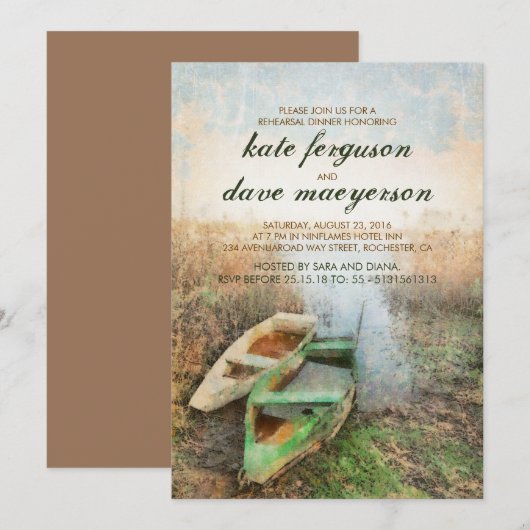 Rustikales Kanuabend Probe Einladung (Vorne/Hinten)