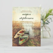 Rustikales Kanuwasserfront Herbst Brautparty Einladung (Stehend Vorderseite)