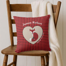Rustikales Kariert Fox Custom Baby Pillow